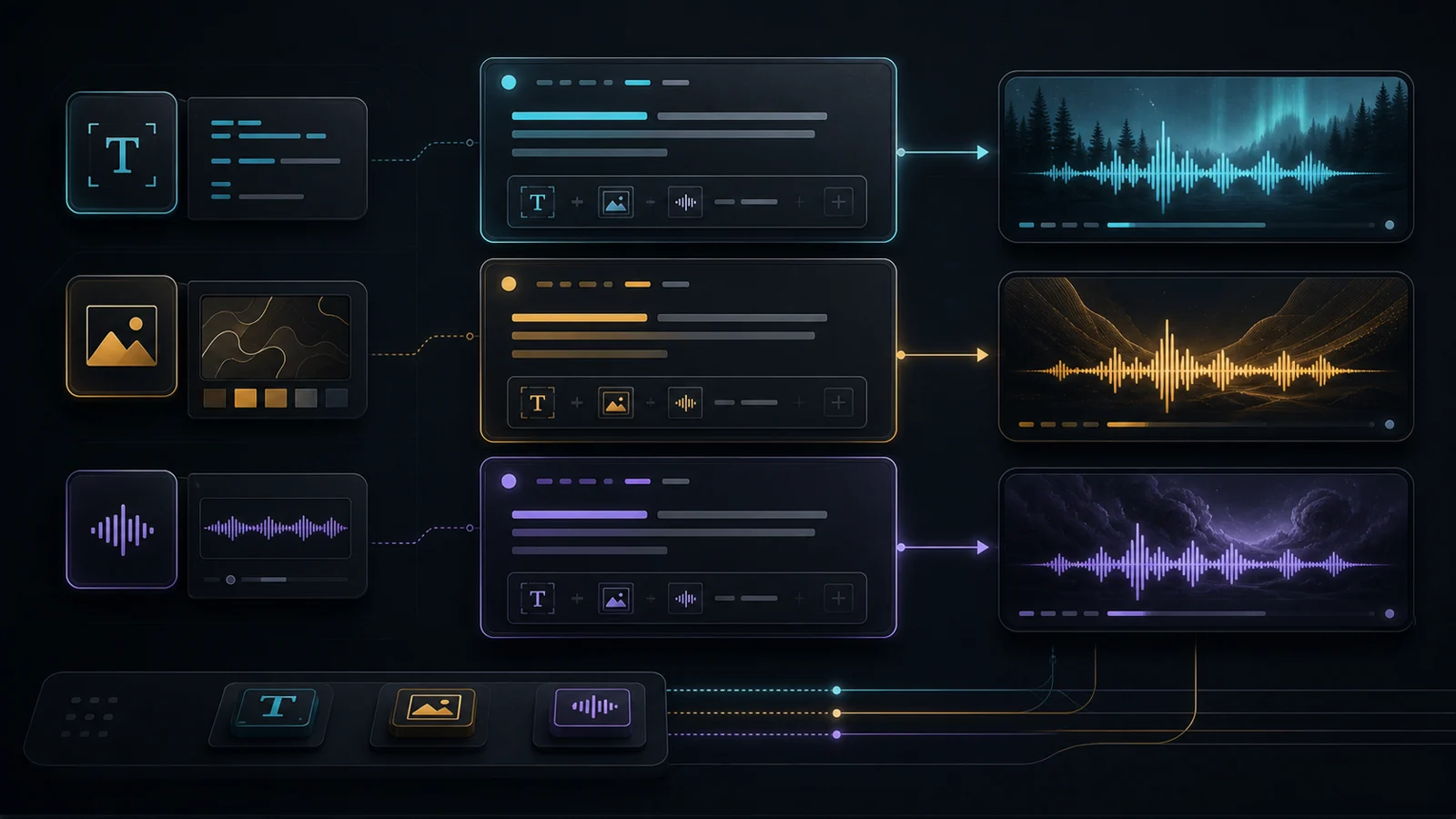 Seed Audio 1.0 prompt examples library transforming text image and audio references into waveform previews
